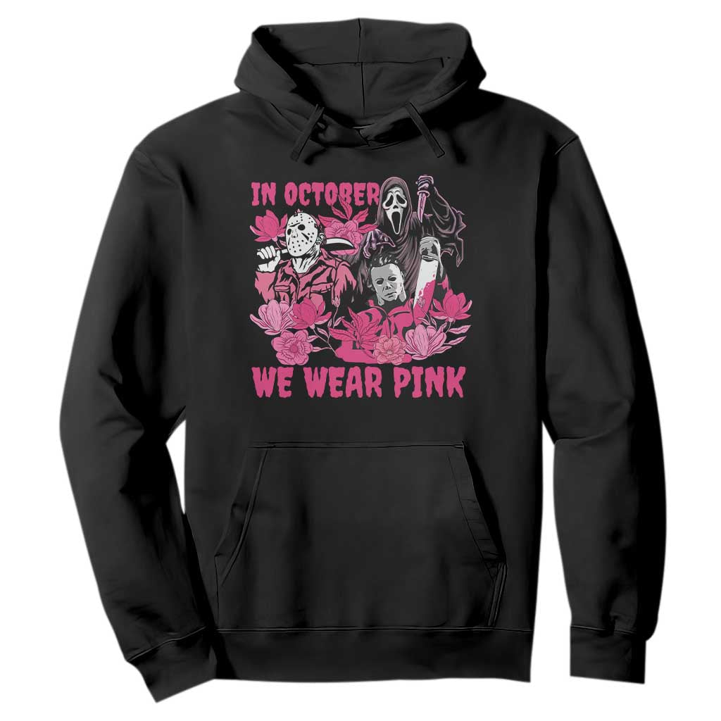 Breast Cancer Awareness Murderers Hoodie In October We Wear Pink Vintage Flower TS11 Black Print Your Wear
