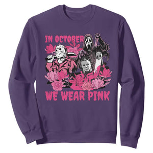 Breast Cancer Awareness Murderers Sweatshirt In October We Wear Pink Vintage Flower TS11 Purple Print Your Wear