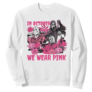 Breast Cancer Awareness Murderers Sweatshirt In October We Wear Pink Vintage Flower TS11 White Print Your Wear