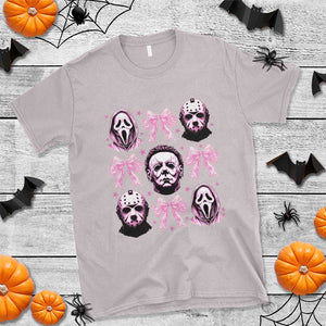 Halloween T Shirt Scary Murderers Pink Bows Coquette Aesthetic TS11 Ice Gray Print Your Wear