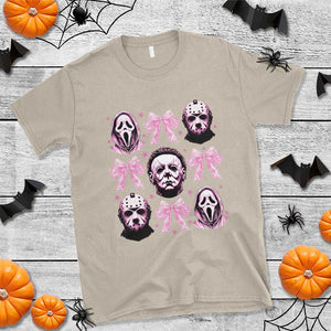 Halloween T Shirt Scary Murderers Pink Bows Coquette Aesthetic TS11 Sand Print Your Wear