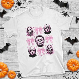 Halloween T Shirt Scary Murderers Pink Bows Coquette Aesthetic TS11 White Print Your Wear