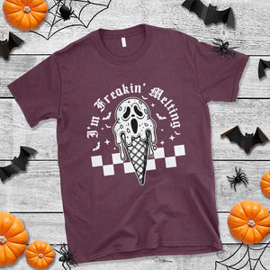 Funny Halloween T Shirt I'm Freakin' Melting Ice Cream Scream Bat TS11 Maroon Print Your Wear