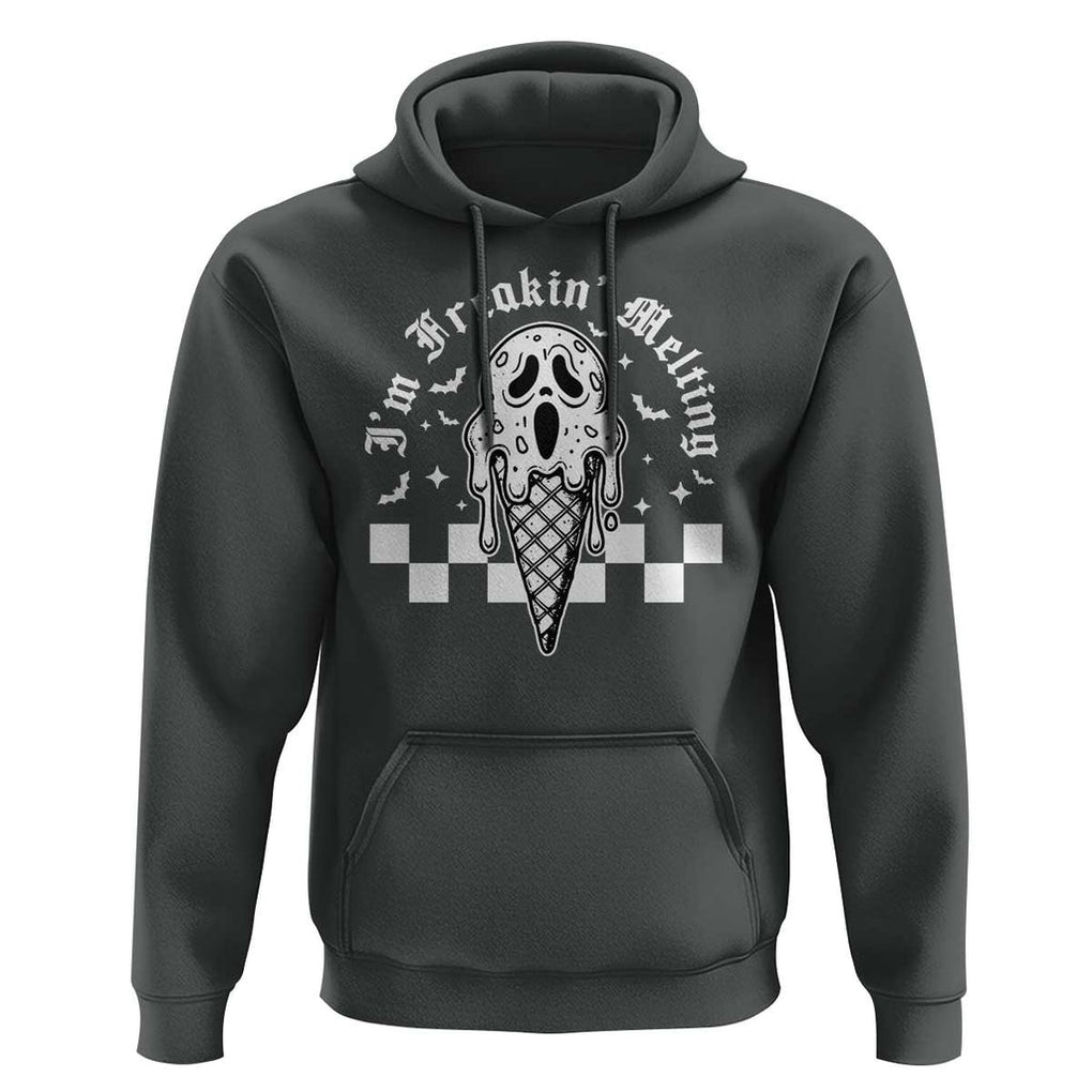 Funny Halloween Hoodie I'm Freakin' Melting Ice Cream Scream Bat TS11 Dark Heather Print Your Wear