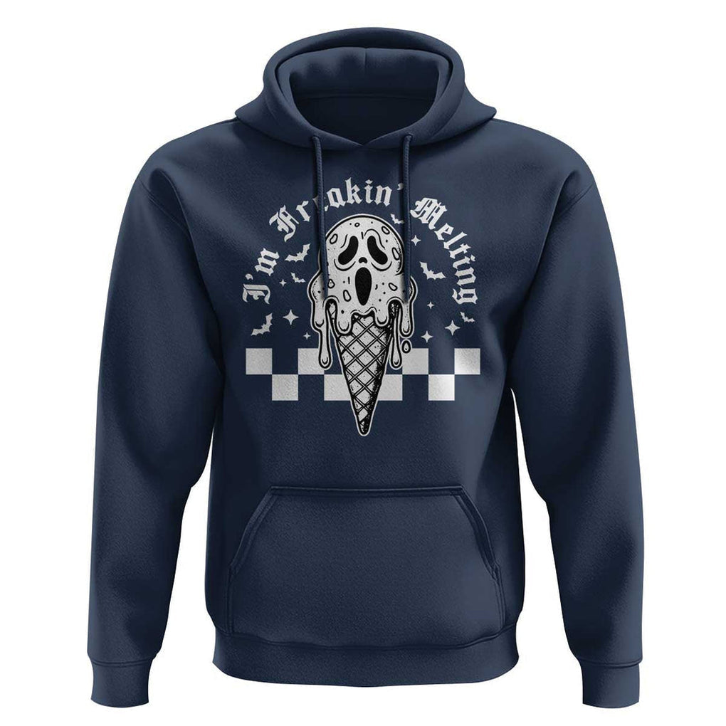 Funny Halloween Hoodie I'm Freakin' Melting Ice Cream Scream Bat TS11 Navy Print Your Wear