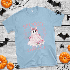 Halloween T Shirt Spooky Babes Pink Ghost Coquette Aesthetic TS11 Light Blue Print Your Wear