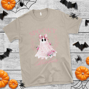 Halloween T Shirt Spooky Babes Pink Ghost Coquette Aesthetic TS11 Sand Print Your Wear