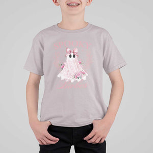 Halloween T Shirt For Kid Spooky Babes Pink Ghost Coquette Aesthetic TS11 Ice Gray Print Your Wear