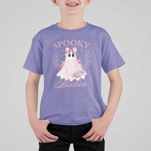 Halloween T Shirt For Kid Spooky Babes Pink Ghost Coquette Aesthetic TS11 Violet Print Your Wear