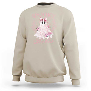 Halloween Sweatshirt Spooky Babes Pink Ghost Coquette Aesthetic TS11 Sand Print Your Wear