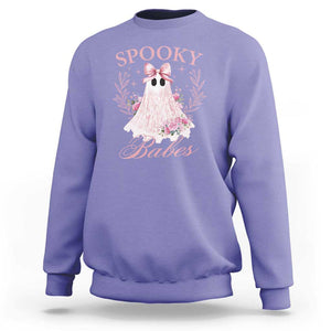 Halloween Sweatshirt Spooky Babes Pink Ghost Coquette Aesthetic TS11 Violet Print Your Wear