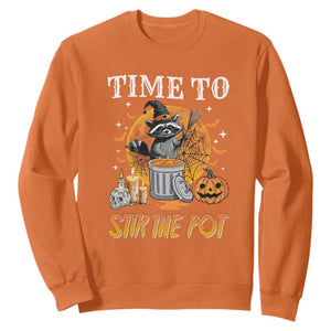 Funny Halloween Sweatshirt Time To Stir The Pot Cute Raccoon Pumpkin TS11 Orange Print Your Wear