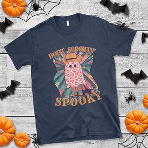 Halloween Western T Shirt Boot Scootin' Spooky Cute Country Cowboy Ghost TS11 Navy Print Your Wear