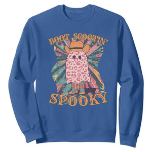 Halloween Western Sweatshirt Boot Scootin' Spooky Cute Country Cowboy Ghost TS11 Royal Blue Print Your Wear