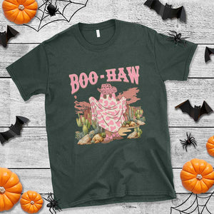 Halloween Western T Shirt Boo Haw Cute Country Cowboy Ghost TS11 Dark Forest Green Print Your Wear