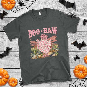 Halloween Western T Shirt Boo Haw Cute Country Cowboy Ghost TS11 Dark Heather Print Your Wear