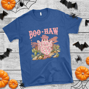 Halloween Western T Shirt Boo Haw Cute Country Cowboy Ghost TS11 Royal Blue Print Your Wear