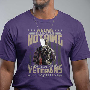 Veteran Day T Shirt We Owe Illegals Nothing We Owe Our Veterans Everything Military TS11 Purple Print Your Wear