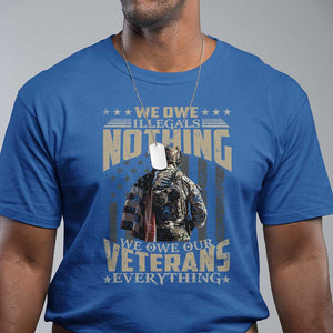 Veteran Day T Shirt We Owe Illegals Nothing We Owe Our Veterans Everything Military TS11 Royal Blue Print Your Wear