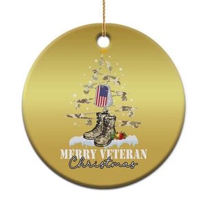 Veteran Day Xmas Christmas Ornament Merry Veteran Christmas Fir Tree Dog Tag Combat Shoes TS11 Print Your Wear