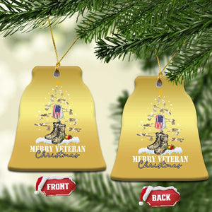 Veteran Day Xmas Christmas Ornament Merry Veteran Christmas Fir Tree Dog Tag Combat Shoes TS11 Bell Flake Gold Print Your Wear