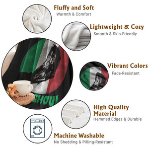 Funny Halloween Throw Blanket Gabaghoul Zombie Hand Moon Italian Flag Moon TS11 Print Your Wear