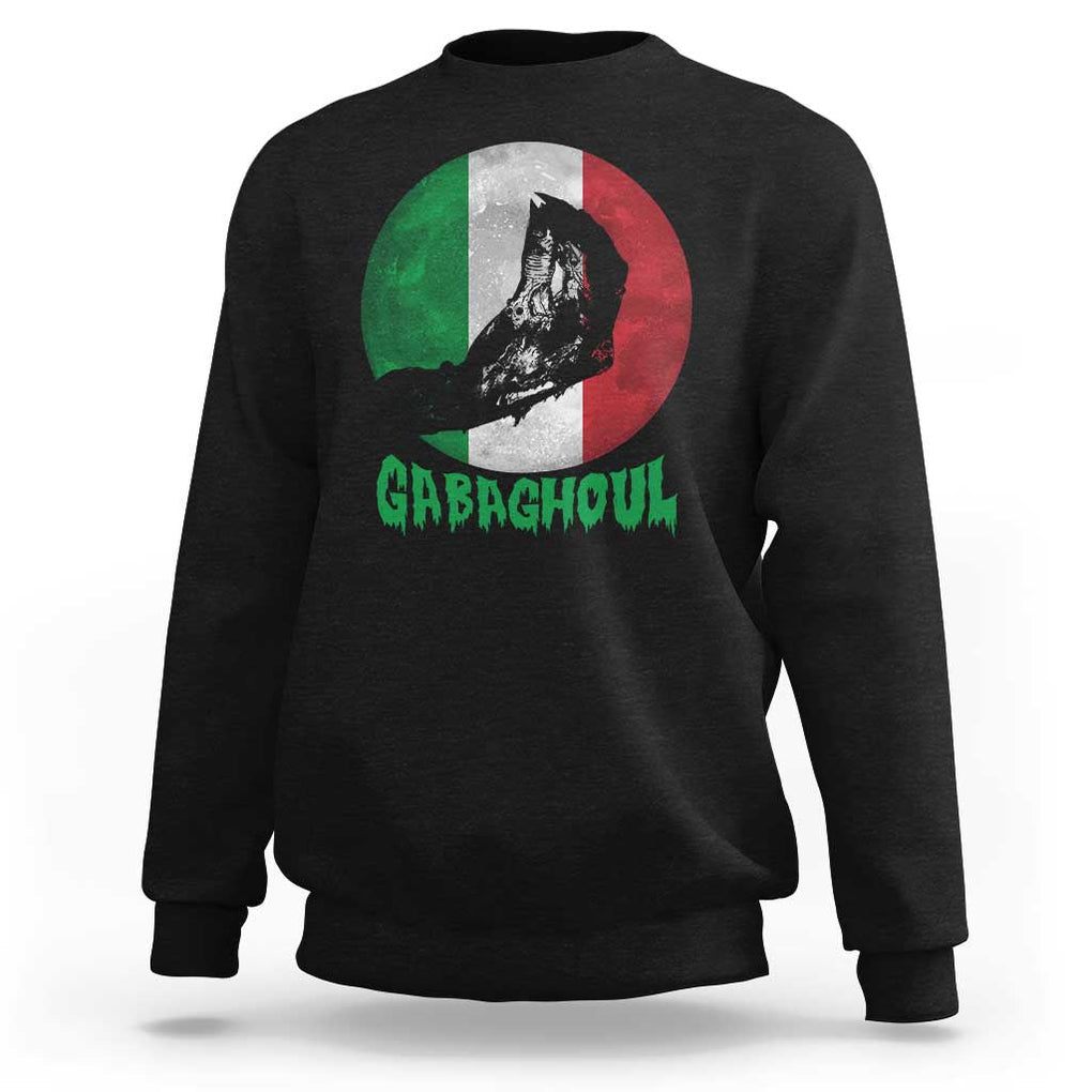 Funny Halloween Sweatshirt Gabaghoul Zombie Hand Moon Italian Flag Moon TS11 Black Print Your Wear