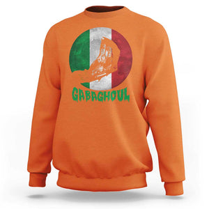 Funny Halloween Sweatshirt Gabaghoul Zombie Hand Moon Italian Flag Moon TS11 Orange Print Your Wear