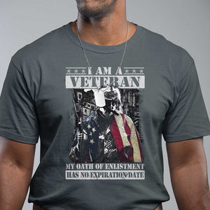 Veterans T Shirt I Am A Veteran My Oath Of Enlistment Has No Expiration Date Military TS11 Dark Heather Print Your Wear