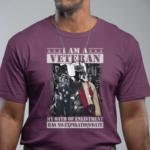 Veterans T Shirt I Am A Veteran My Oath Of Enlistment Has No Expiration Date Military TS11 Maroon Print Your Wear