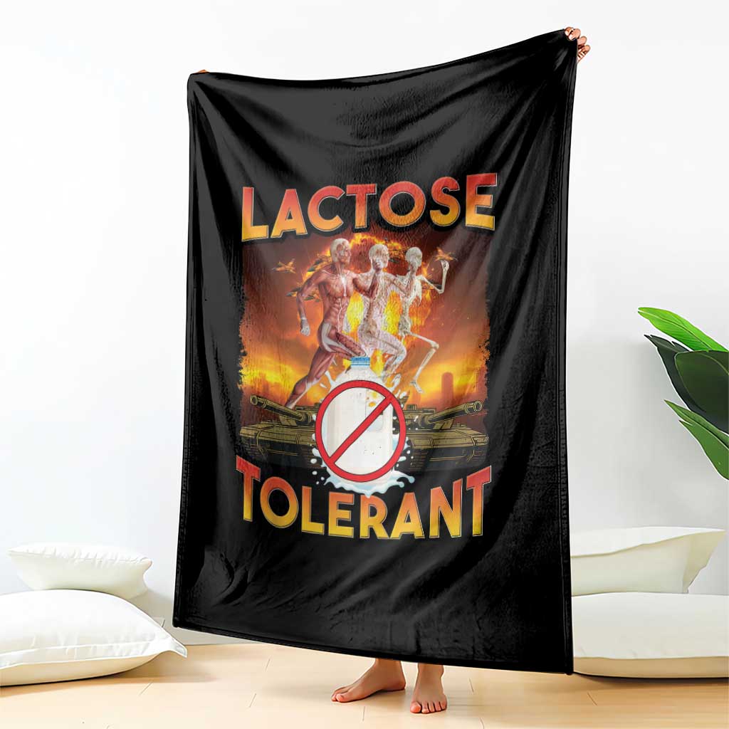 Funny Lactose Tolerant Throw Blanket Ironic Sarcastic Funny Humor Cringe Meme TS11 Print Your Wear