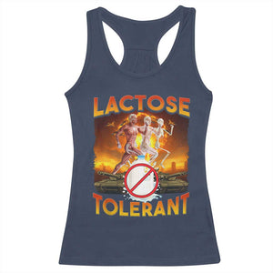 Funny Lactose Tolerant Racerback Tank Top Ironic Sarcastic Funny Humor Cringe Meme TS11 Navy Print Your Wear