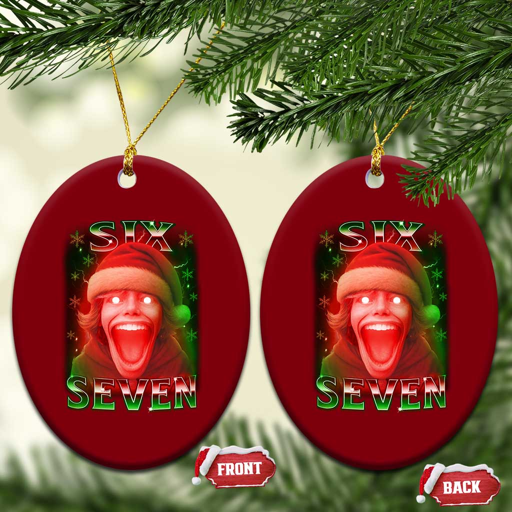 67 Six Seven Xmas Meme Ceramic Ornament The Mason 67 Kid Gen Alpha Slang TS11 Print Your Wear