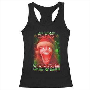 67 Six Seven Christmas Meme Racerback Tank Top The Mason 67 Kid Gen Alpha Slang TS11 Black Print Your Wear