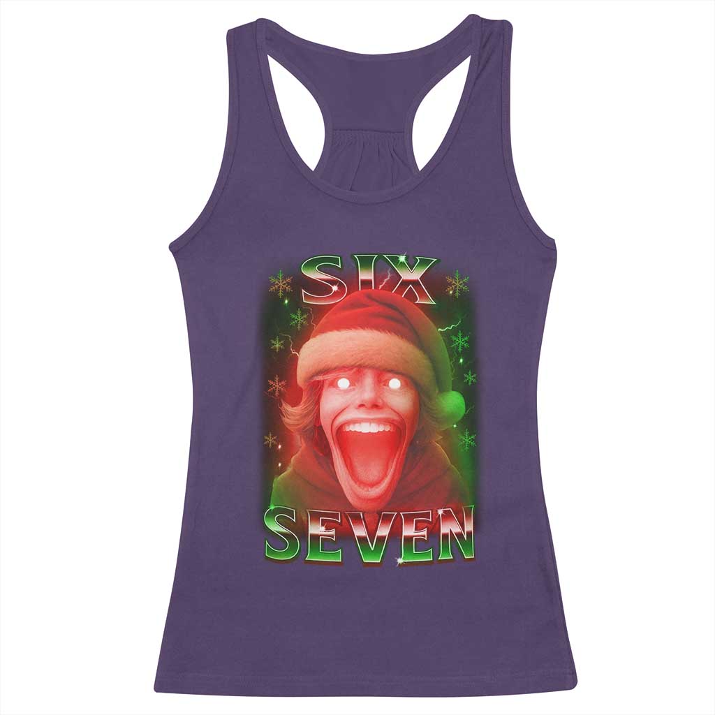 67 Six Seven Christmas Meme Racerback Tank Top The Mason 67 Kid Gen Alpha Slang TS11 Purple Print Your Wear