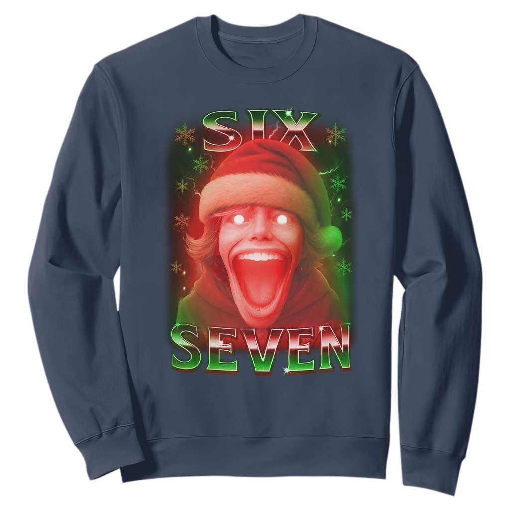 67 Six Seven Christmas Meme Sweatshirt The Mason 67 Kid Gen Alpha Slang TS11 Navy Print Your Wear