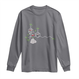 Cannabis Weed Long Sleeve Shirt Molecule THC Marijuana Stoner TS11 Charcoal Print Your Wear