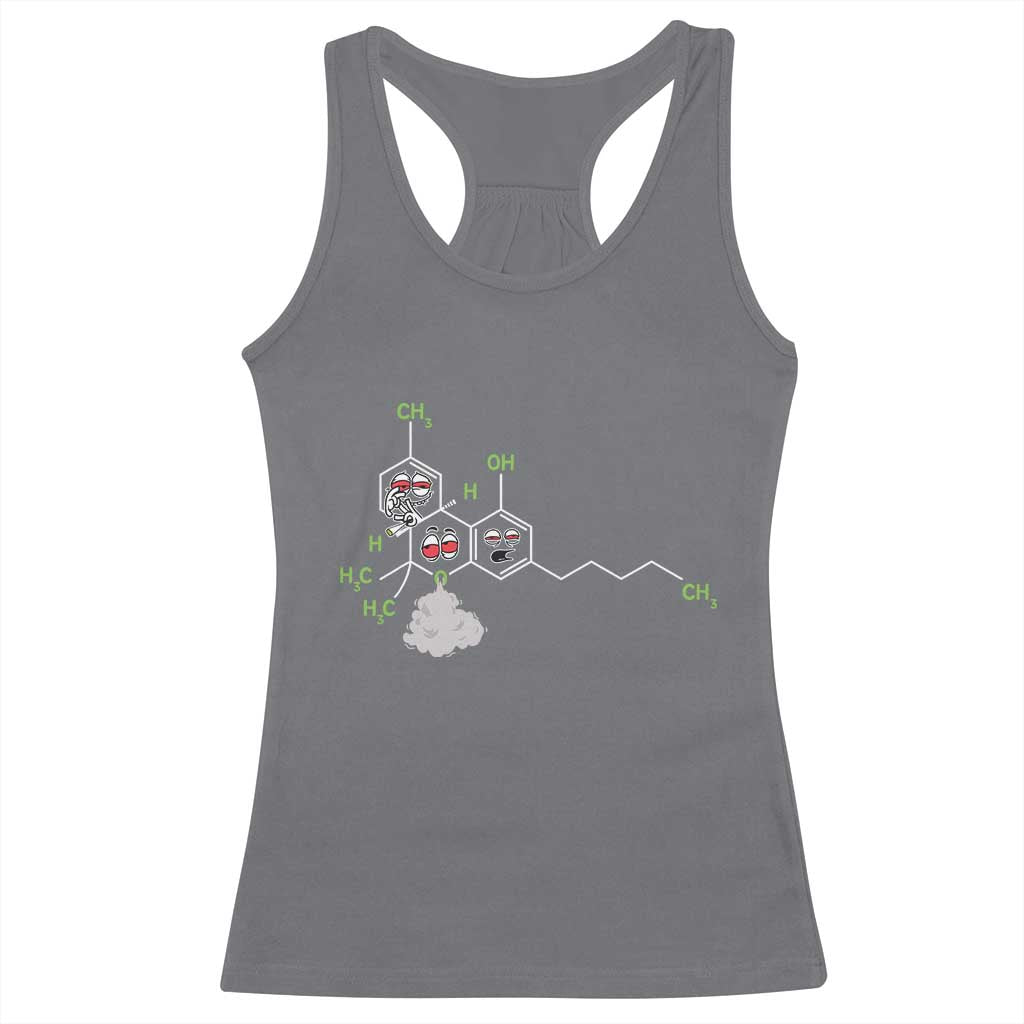 Cannabis Weed Racerback Tank Top Molecule THC Marijuana Stoner TS11 Charcoal Print Your Wear