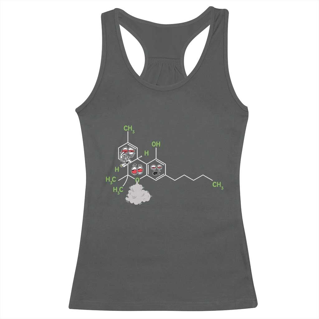 Cannabis Weed Racerback Tank Top Molecule THC Marijuana Stoner TS11 Dark Heather Print Your Wear