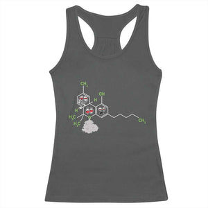 Cannabis Weed Racerback Tank Top Molecule THC Marijuana Stoner TS11 Dark Heather Print Your Wear