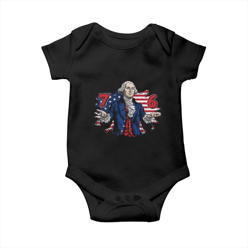 Funny George Washington 67 Baby Onesie Six Seven Meme Gen Alpha Slang TS11 Black Print Your Wear