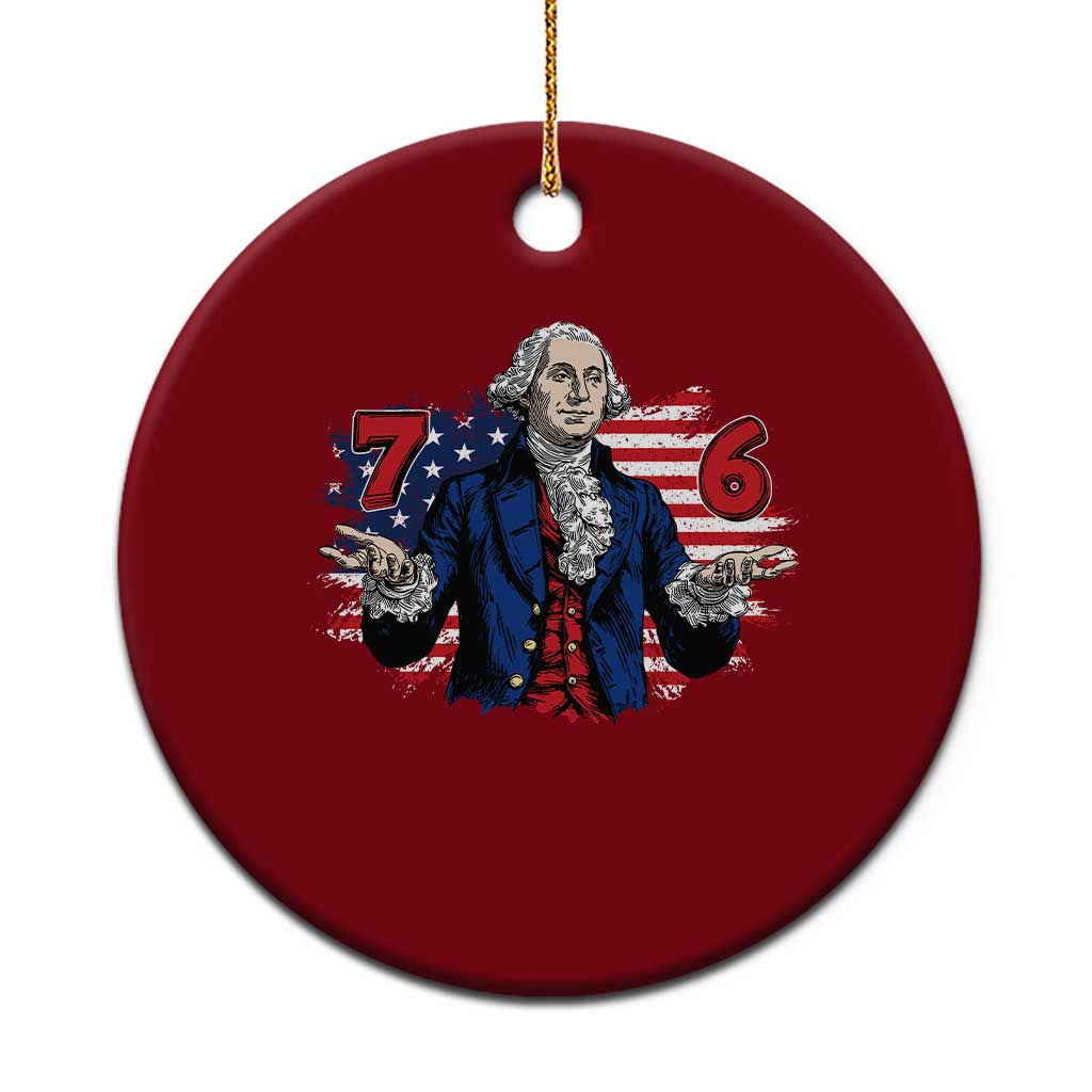 Funny George Washington 67 Ceramic Ornament Six Seven Meme Gen Alpha Slang TS11 1pc Red Print Your Wear