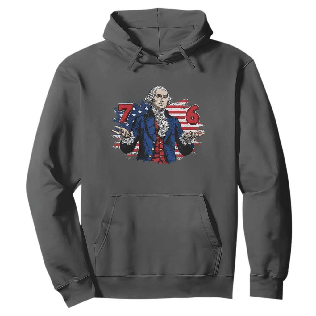 Funny George Washington 67 Hoodie Six Seven Meme Gen Alpha Slang TS11 Dark Heather Print Your Wear