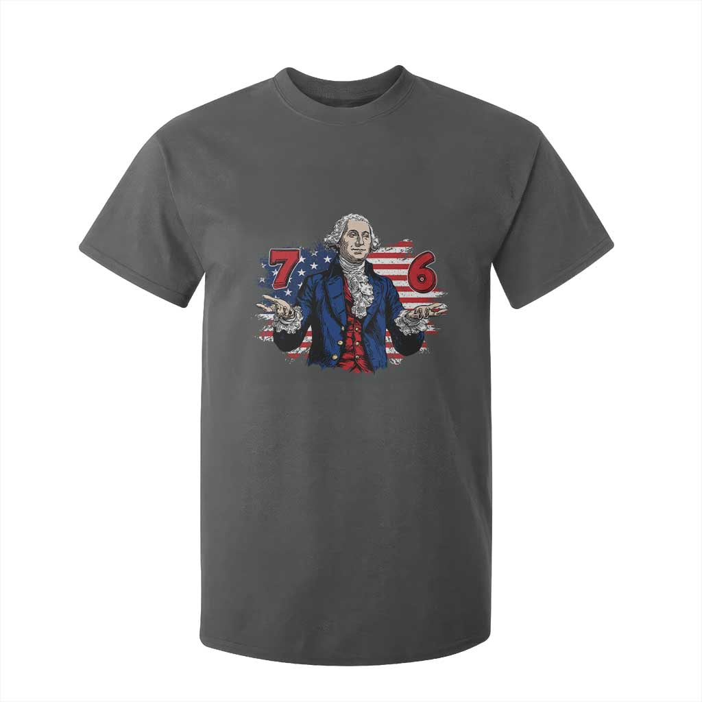 Funny George Washington 67 T Shirt For Kid Six Seven Meme Gen Alpha Slang TS11 Dark Heather Print Your Wear