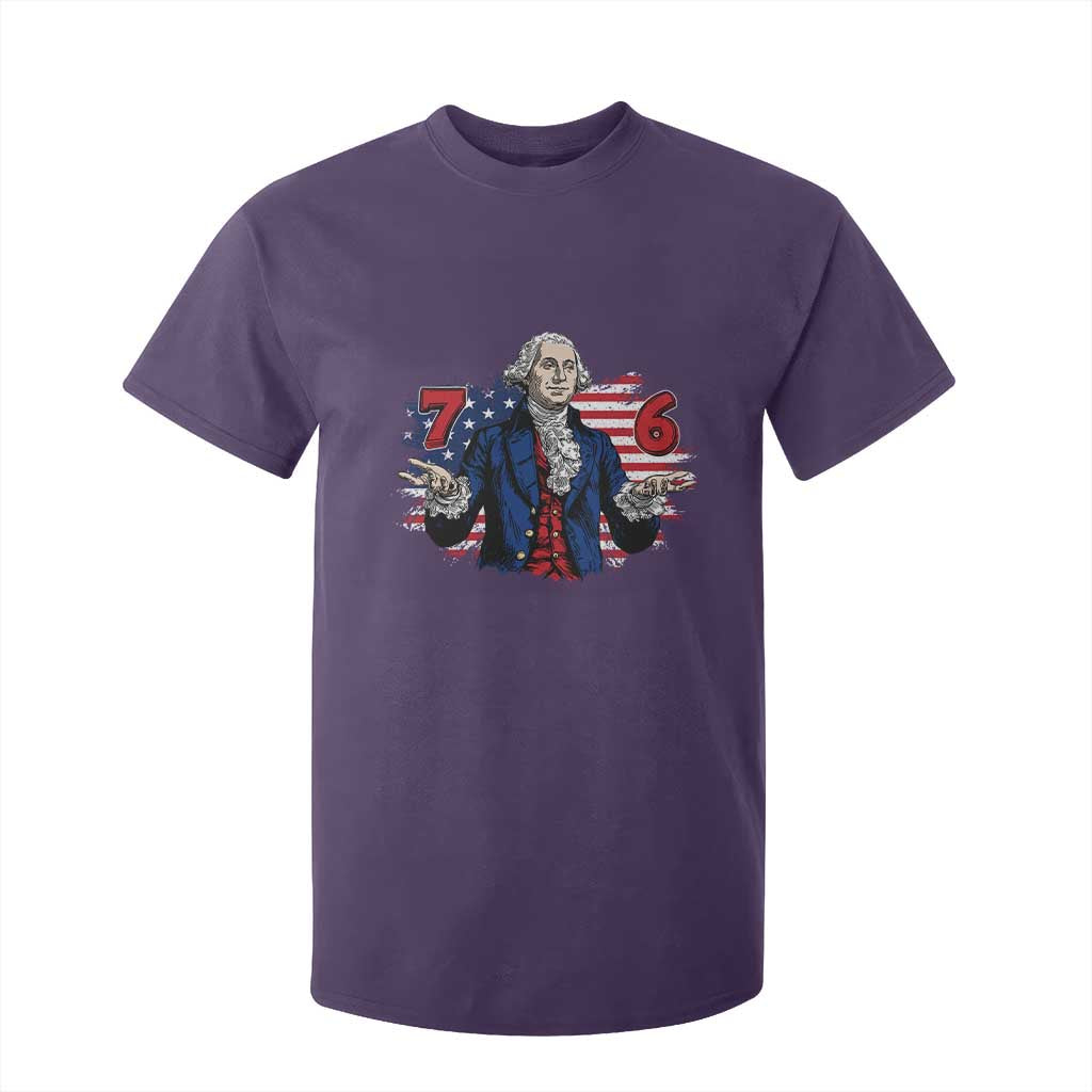 Funny George Washington 67 T Shirt For Kid Six Seven Meme Gen Alpha Slang TS11 Purple Print Your Wear