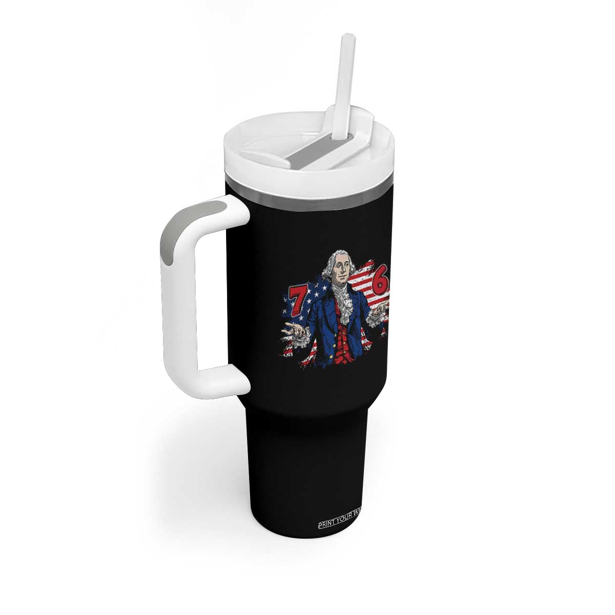 Funny George Washington 67 Tumbler With Handle Six Seven Meme Gen Alpha Slang TS11 Print Your Wear