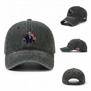 Funny George Washington 67 Washed Cotton Baseball Cap Six Seven Meme Gen Alpha Slang TS11 Washed Cap Universal Fit Dark Green Print Your Wear
