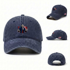 Funny George Washington 67 Washed Cotton Baseball Cap Six Seven Meme Gen Alpha Slang TS11 Washed Cap Universal Fit Navy Print Your Wear