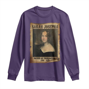Sarah Josepha Hale Long Sleeve Shirt Mother Of Thanksgiving TS11 Purple Print Your Wear
