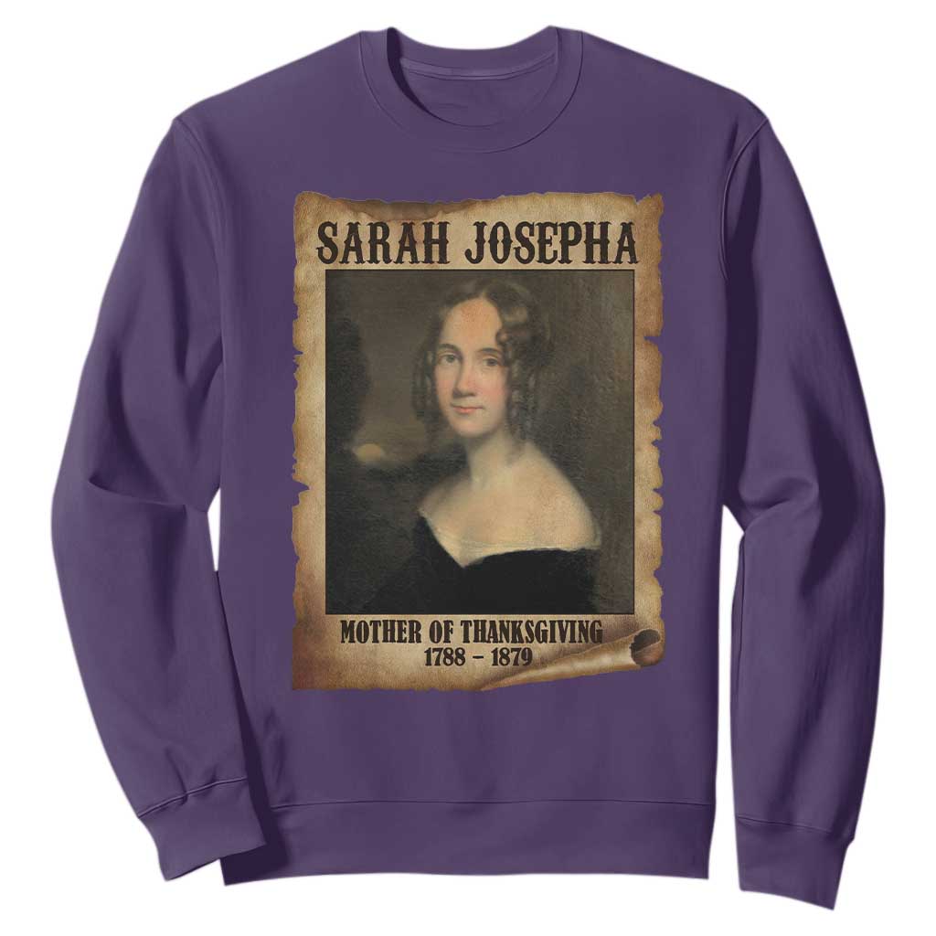 Sarah Josepha Hale Sweatshirt Mother Of Thanksgiving TS11 Purple Print Your Wear
